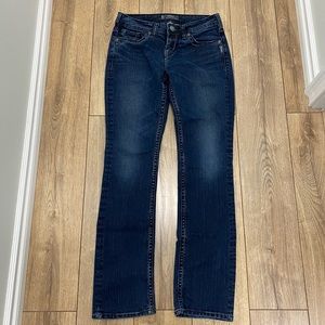 Silver Aiko Baby Boot Dark Denim Jeans, 26/33”